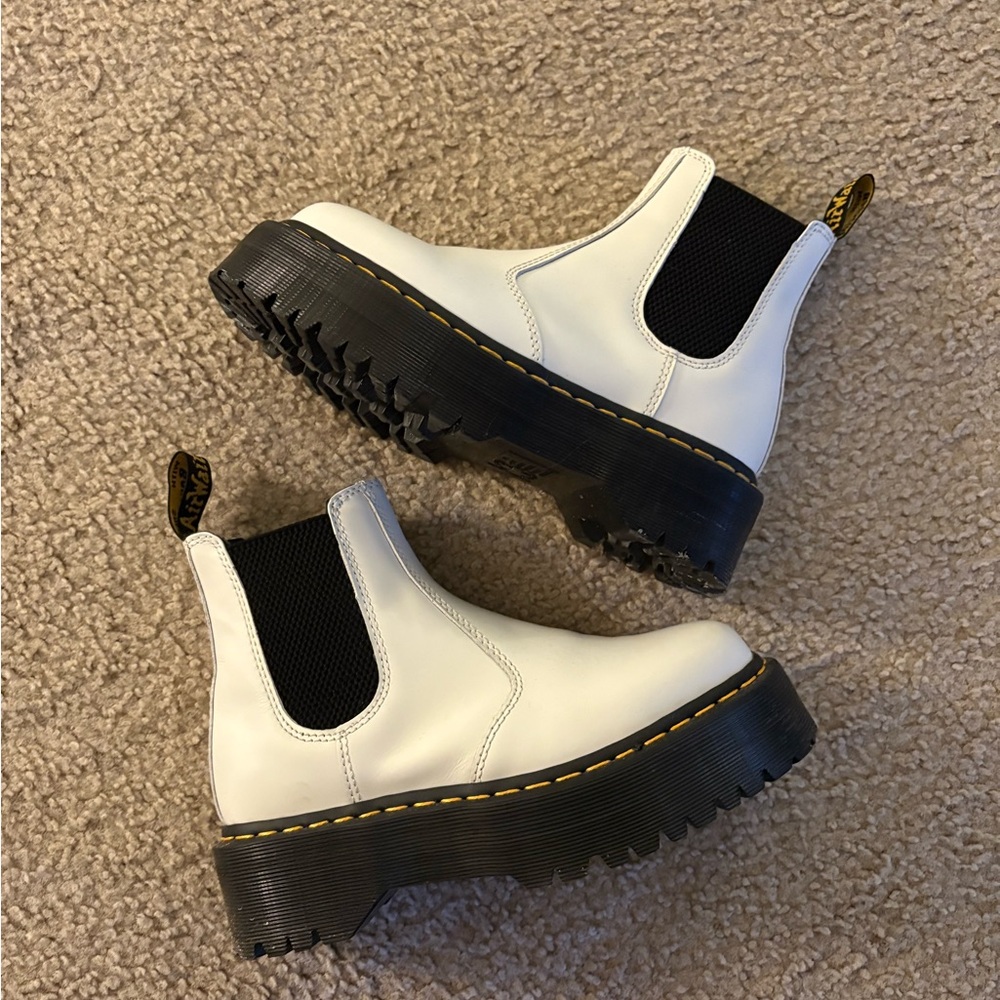 Dr. Martens White Platform Shoes - Picture 3 of 4